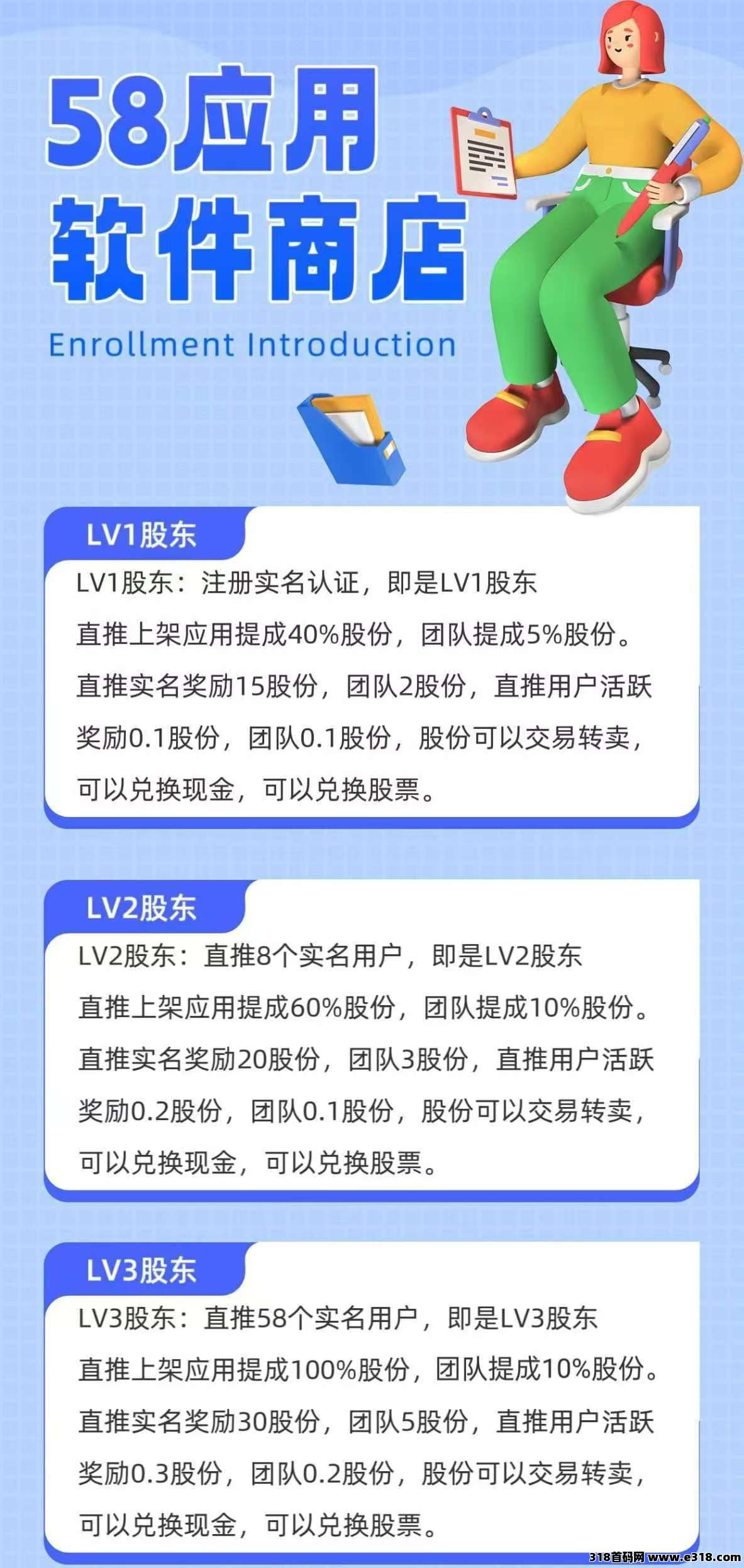 首码58应用，全新模式，0撸股份变现