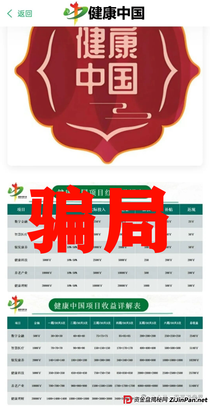 健康中国诈骗杀猪盘，专骗老年人，高度警惕