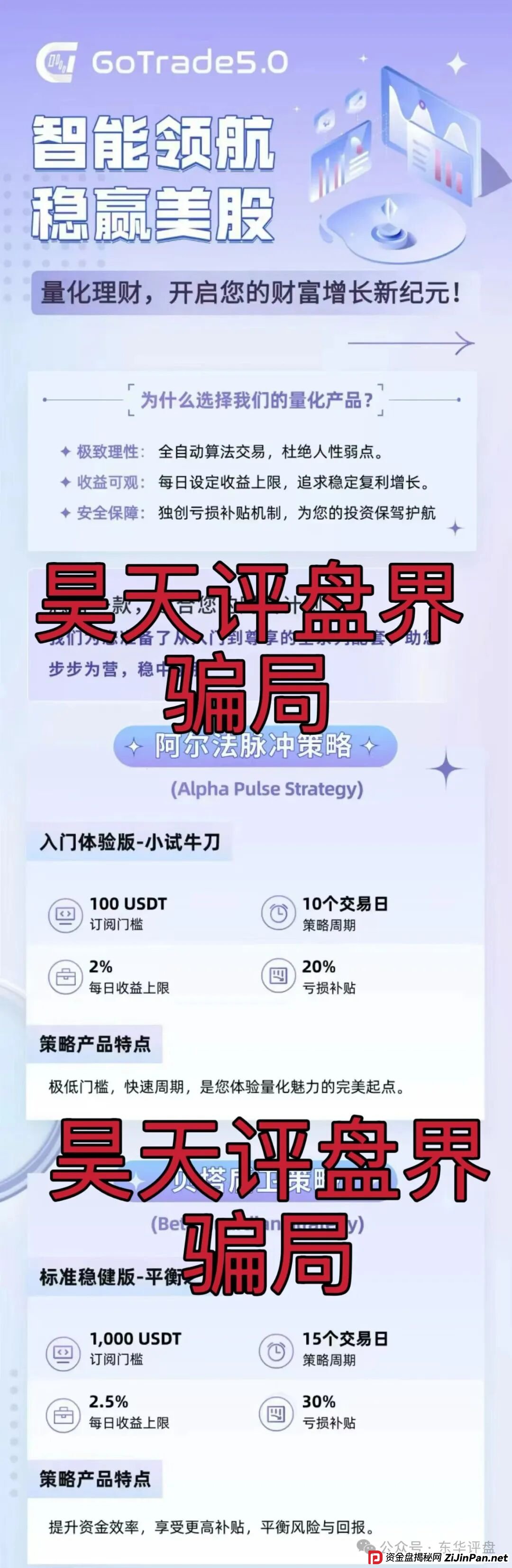GoTrade5.0股票量化分红类资金盘骗局,号称日收益2%,典型的一轮圈杀猪盘,看见一定要远离! GoTrade5.0股票量化分红类资金盘骗局,号称日收益2%,典型的一轮圈杀猪盘,看见一定要远离!